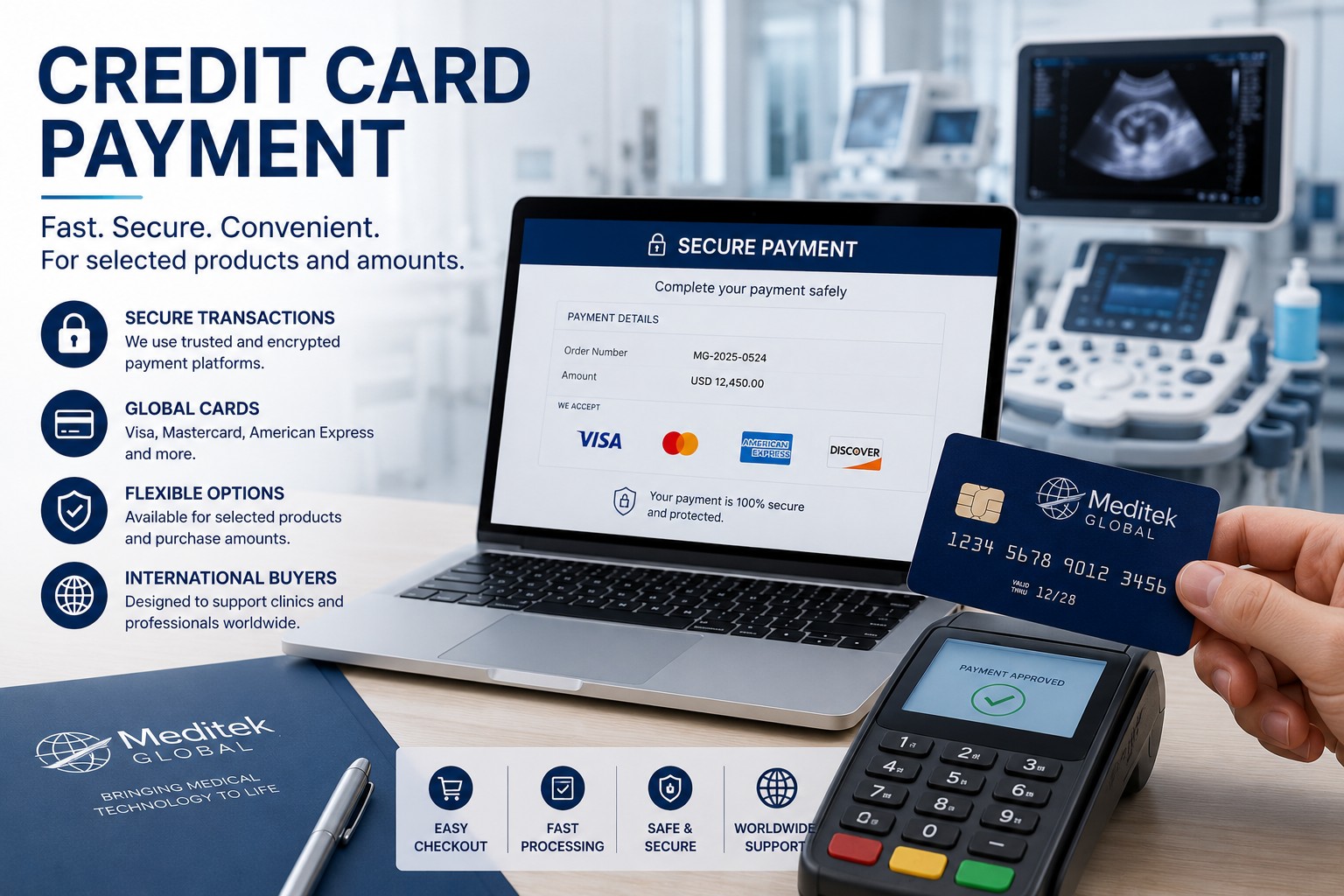 Credit card payment for medical equipment